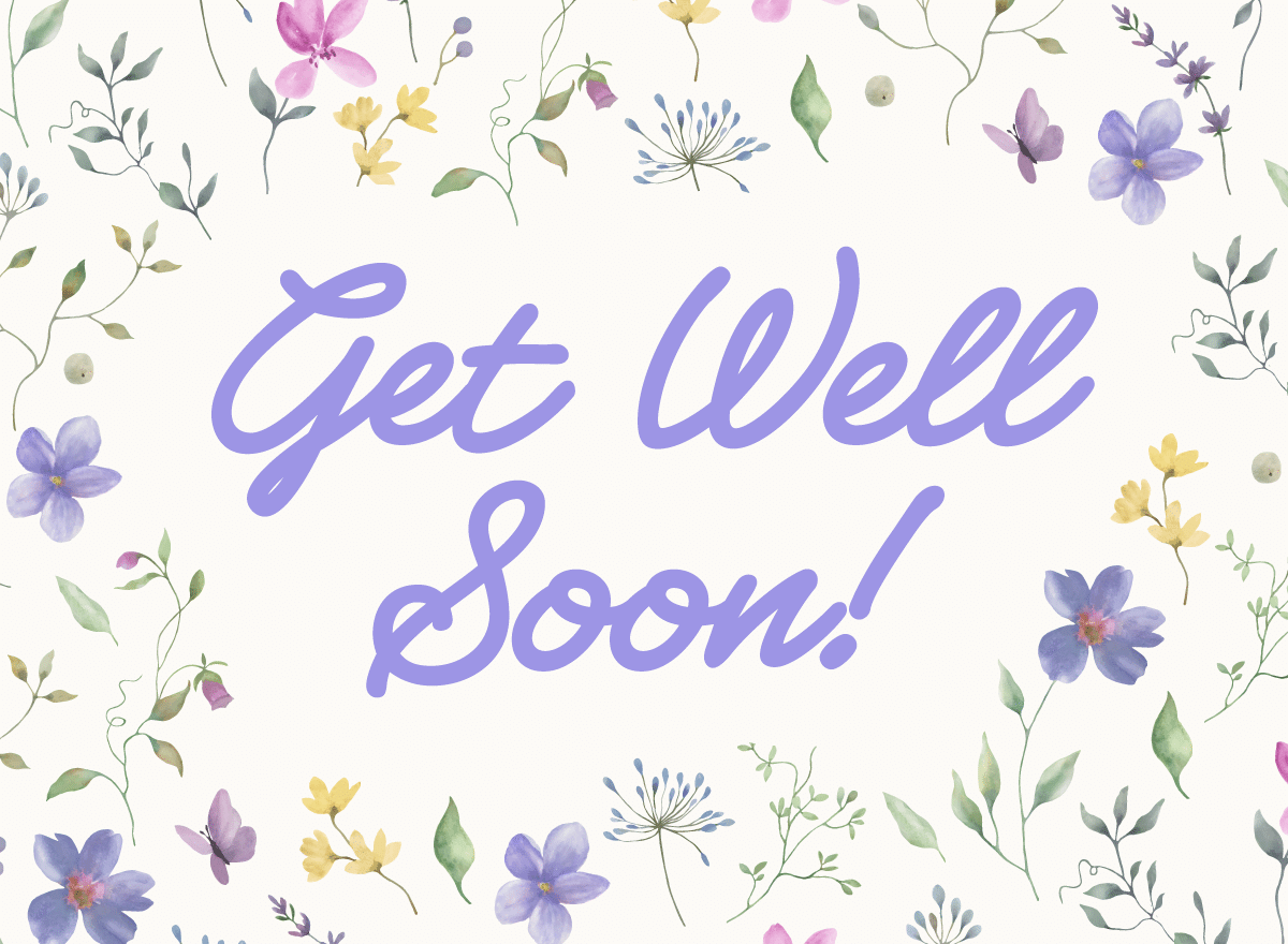 Greeting cards get well soon